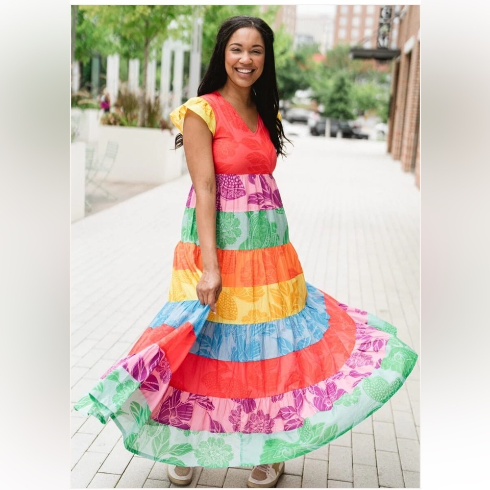 NWT Colorful Striped Briton Court Maxi Dress